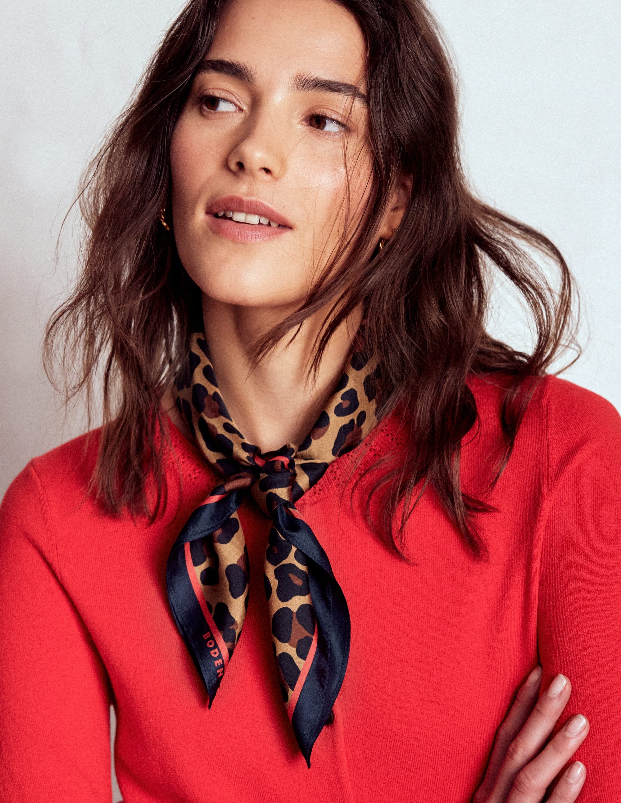 Elisabeth Silk Square Scarf-Multi, Cheetah Pop - Image 2