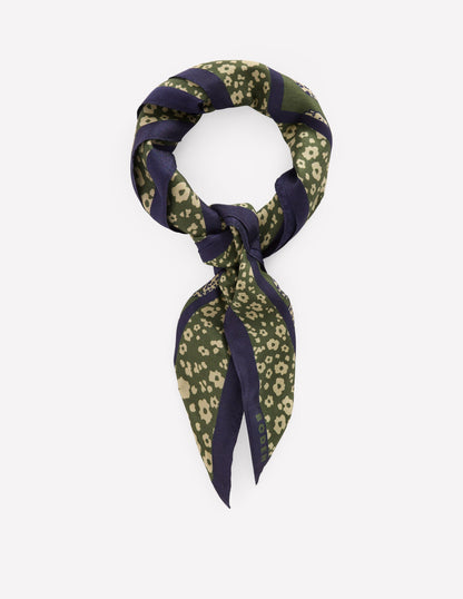 Silk Square Scarf-Leaping Leopard-1