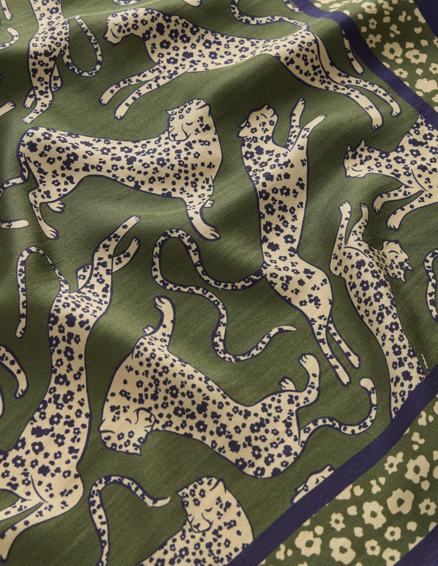 Silk Square Scarf-Leaping Leopard