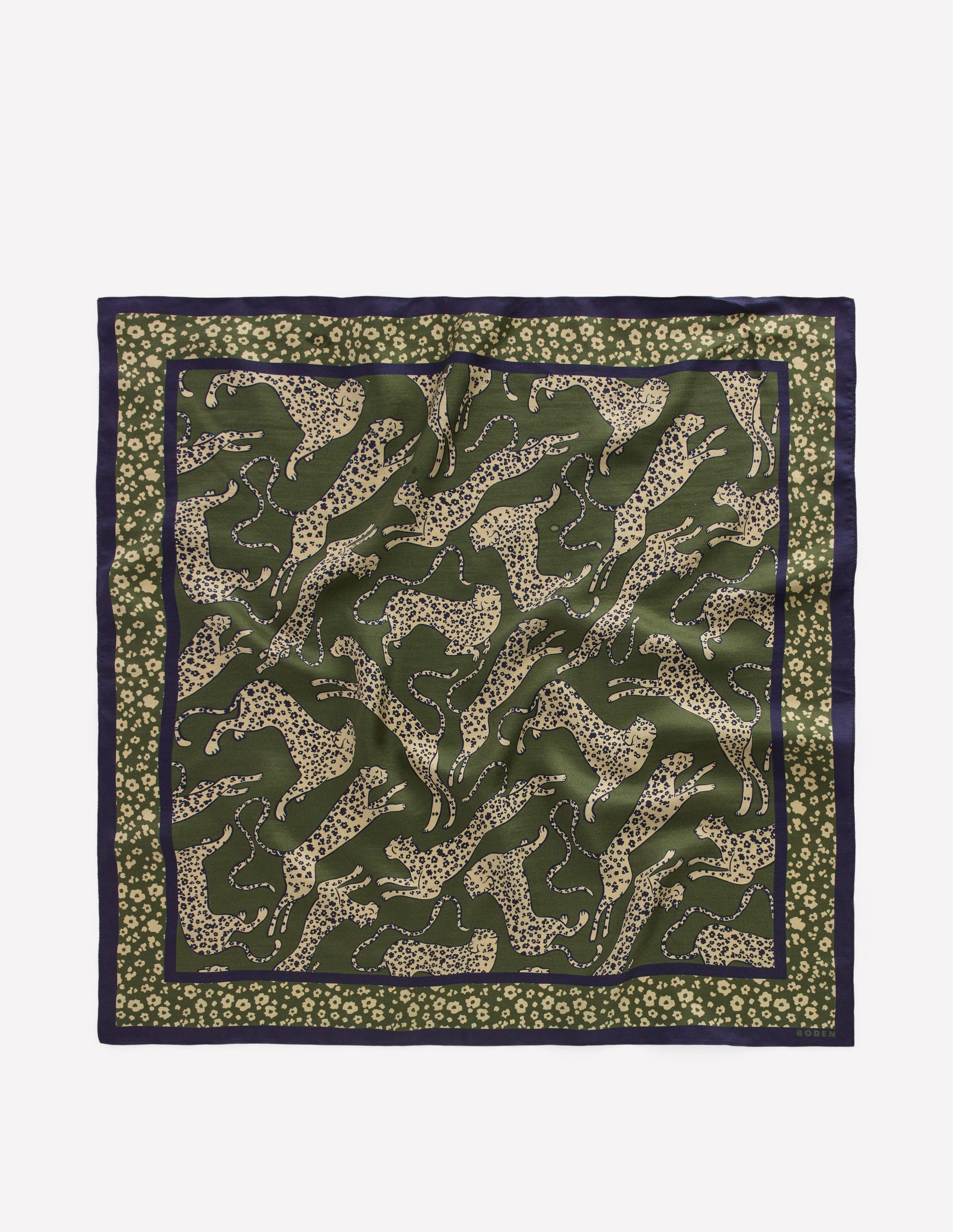 Silk Square Scarf-Leaping Leopard-4