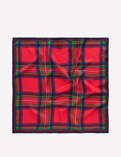 Silk Square Scarf-Tartan-5