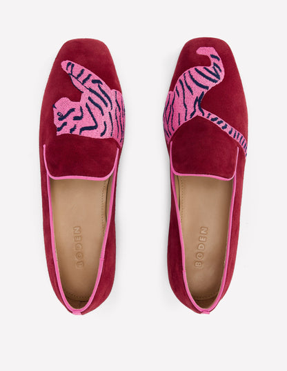 Slipper Cut Loafers-Oxblood Tiger-5