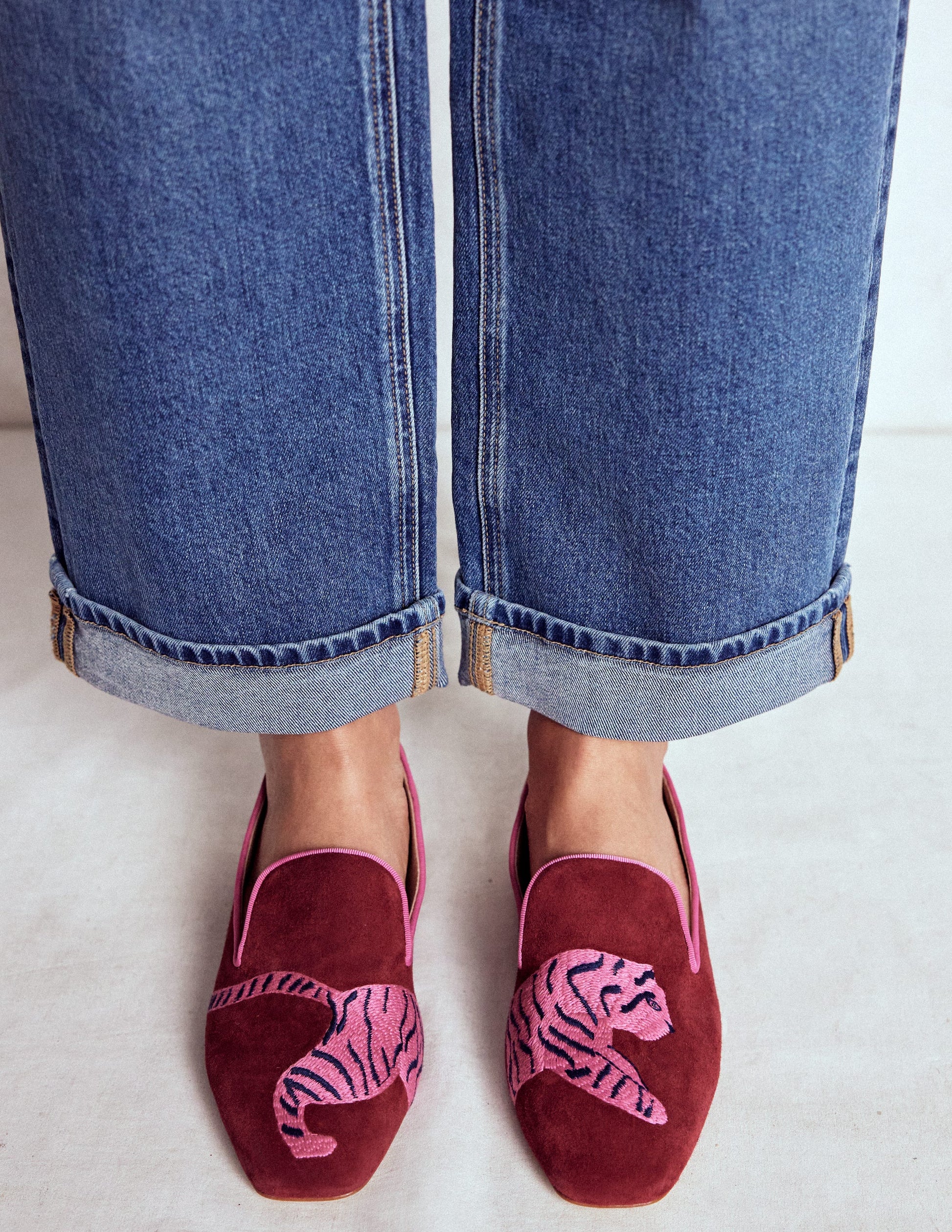 Slipper Cut Loafers-Oxblood Tiger-2