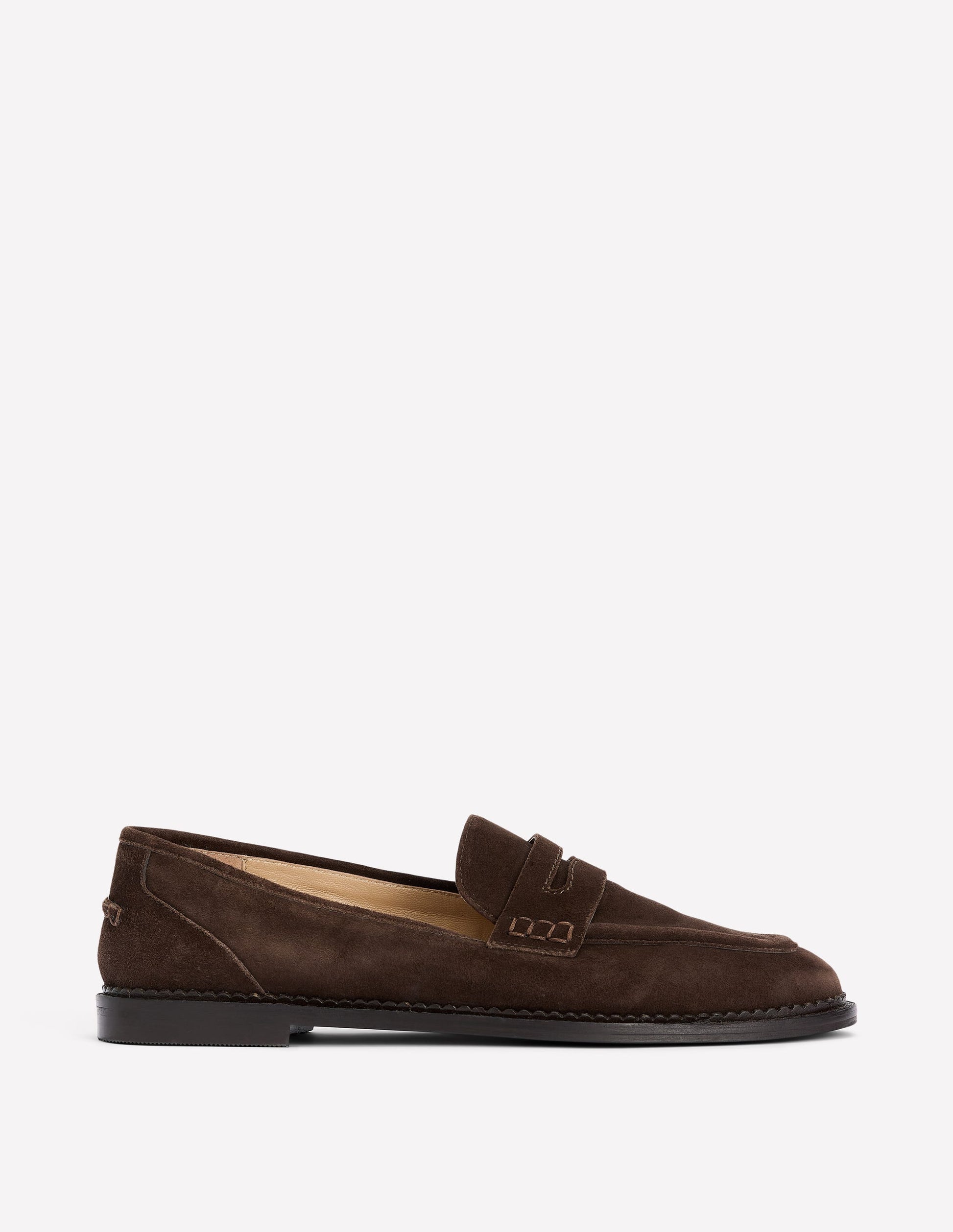 Nya Penny Loafers-Bitter Chocolate Suede-1