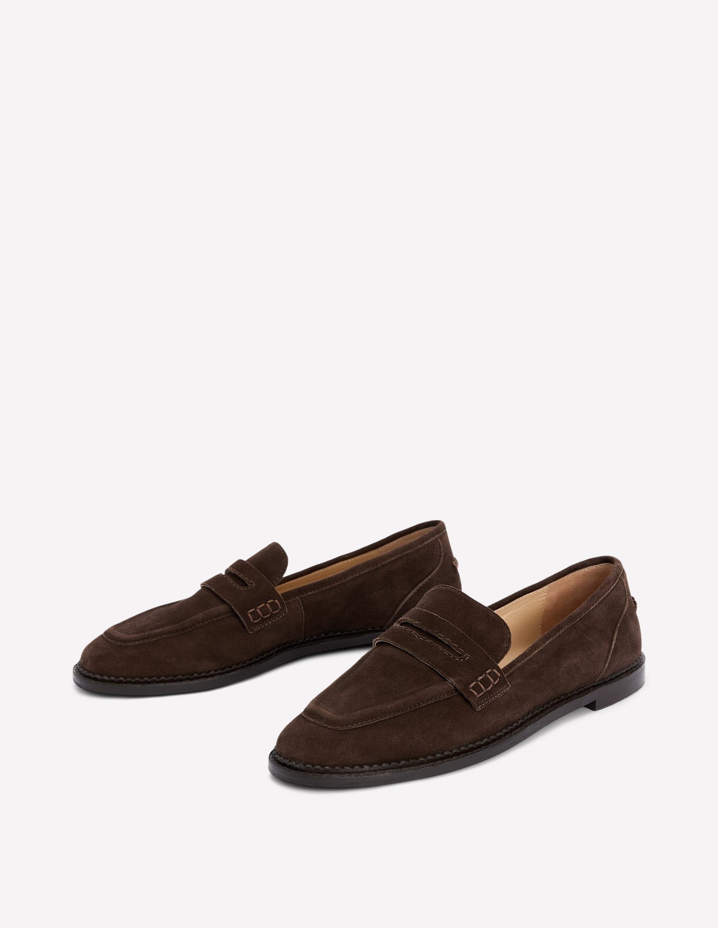 Nya Penny Loafers-Bitter Chocolate Suede