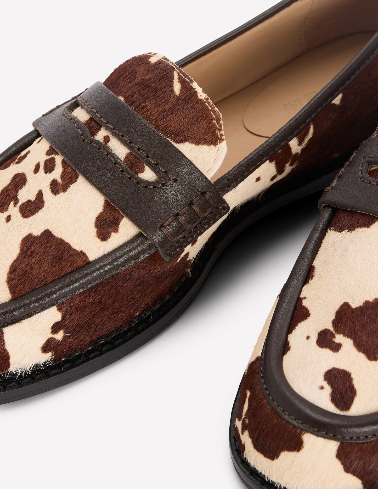 Nya Penny Loafers-Brown/Ivory