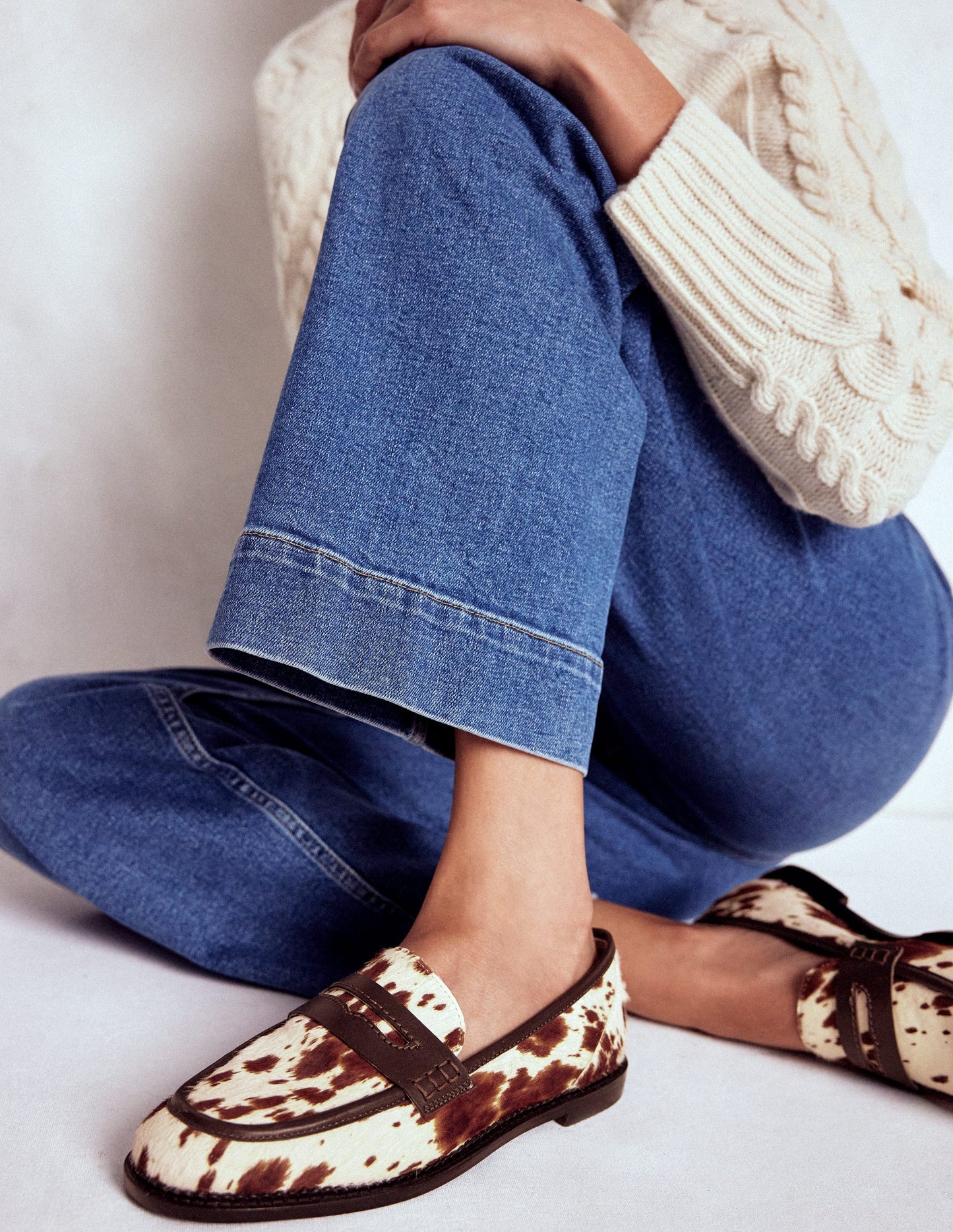 Nya Penny Loafers-Brown/Ivory