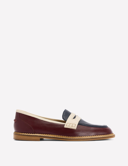 Nya Penny Loafers-Oxblood/Navy-1