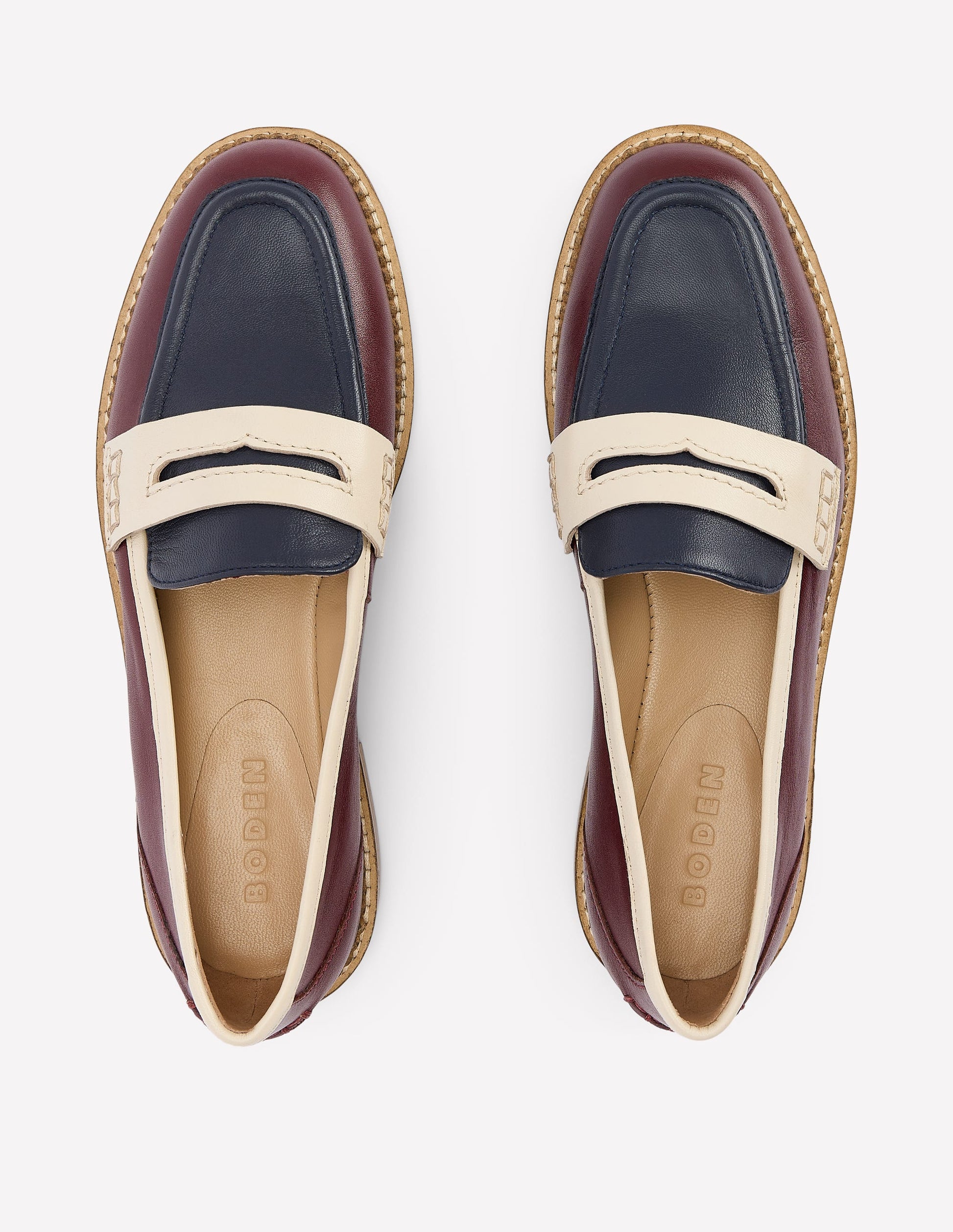 Nya Penny Loafers-Oxblood/Navy-5