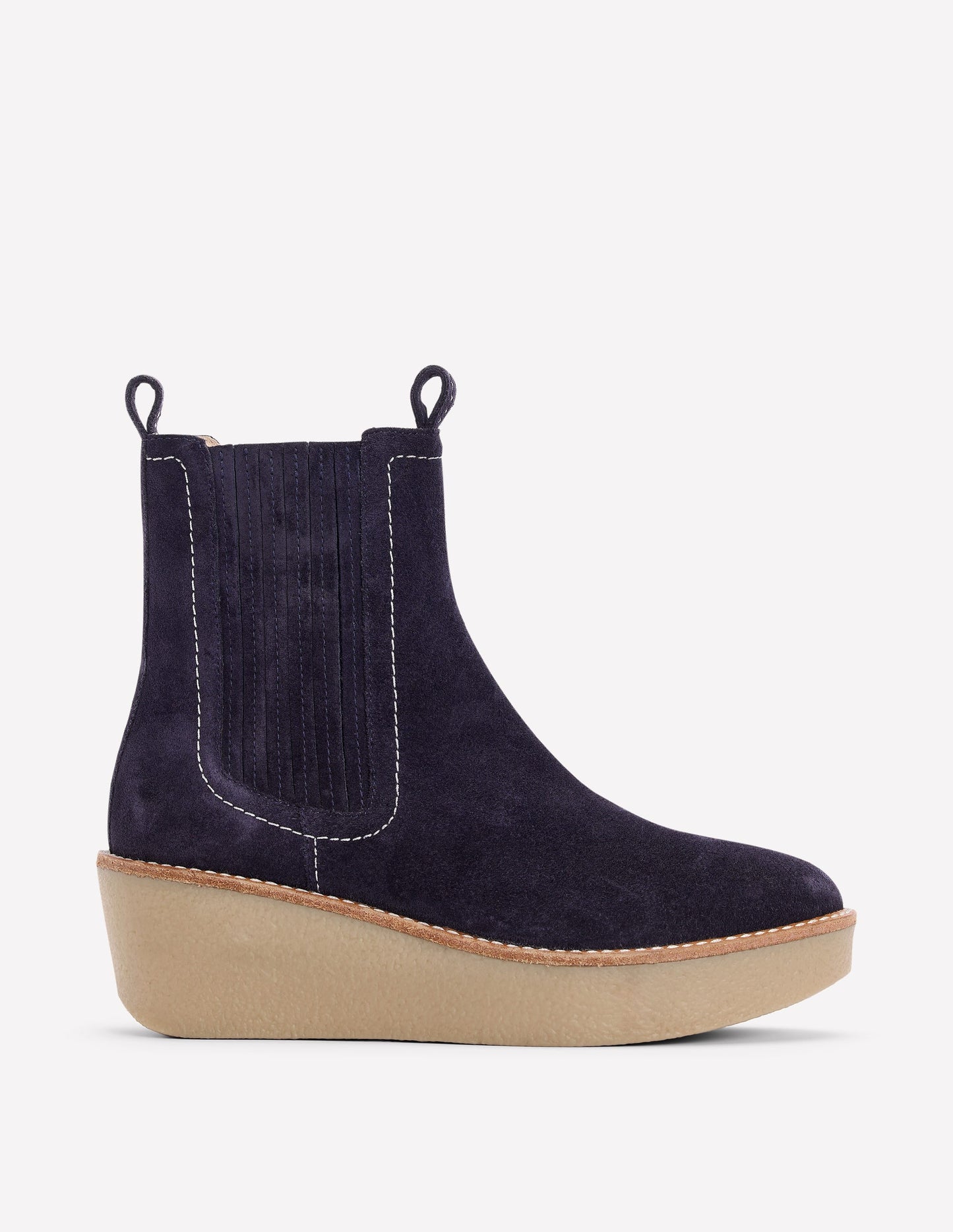 Wedge Ankle Boots-Navy Boden UK