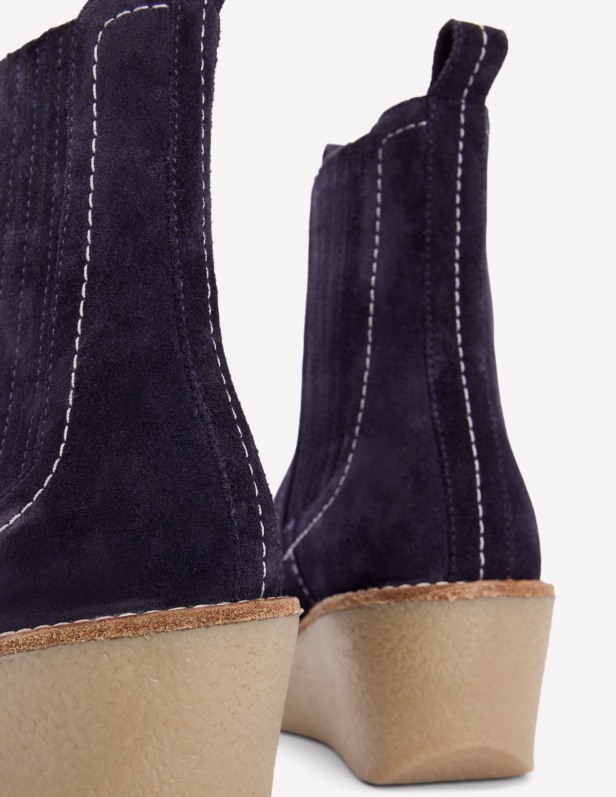 Wedge Ankle Boots-Navy - Image 4