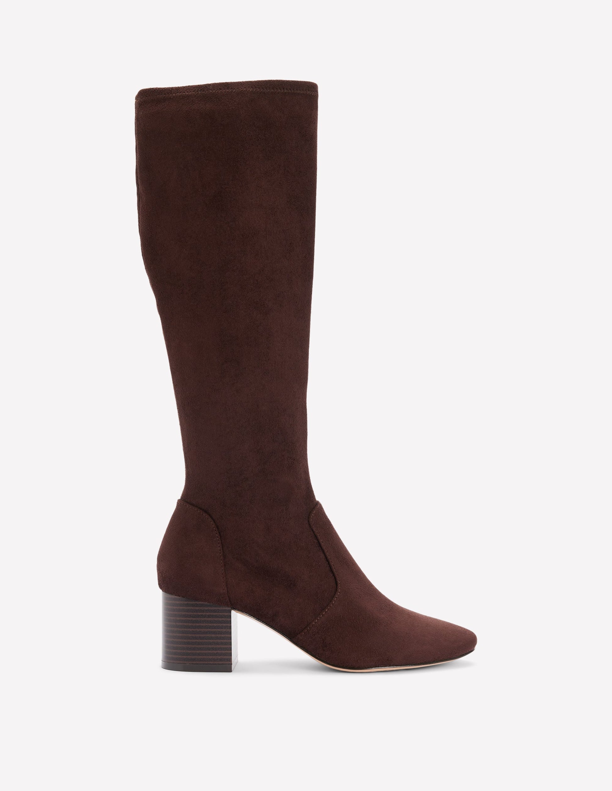 Stretch Knee Heel Boots-Chocolate Boden UK