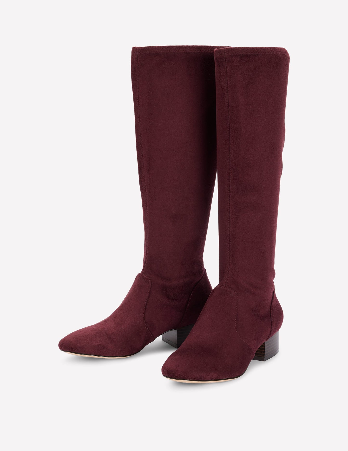 Flat Stretch Knee Boots-Chestnut