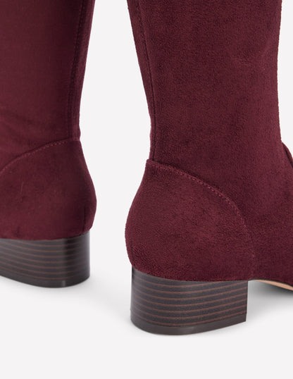 Flat Stretch Knee Boots-Chestnut-4