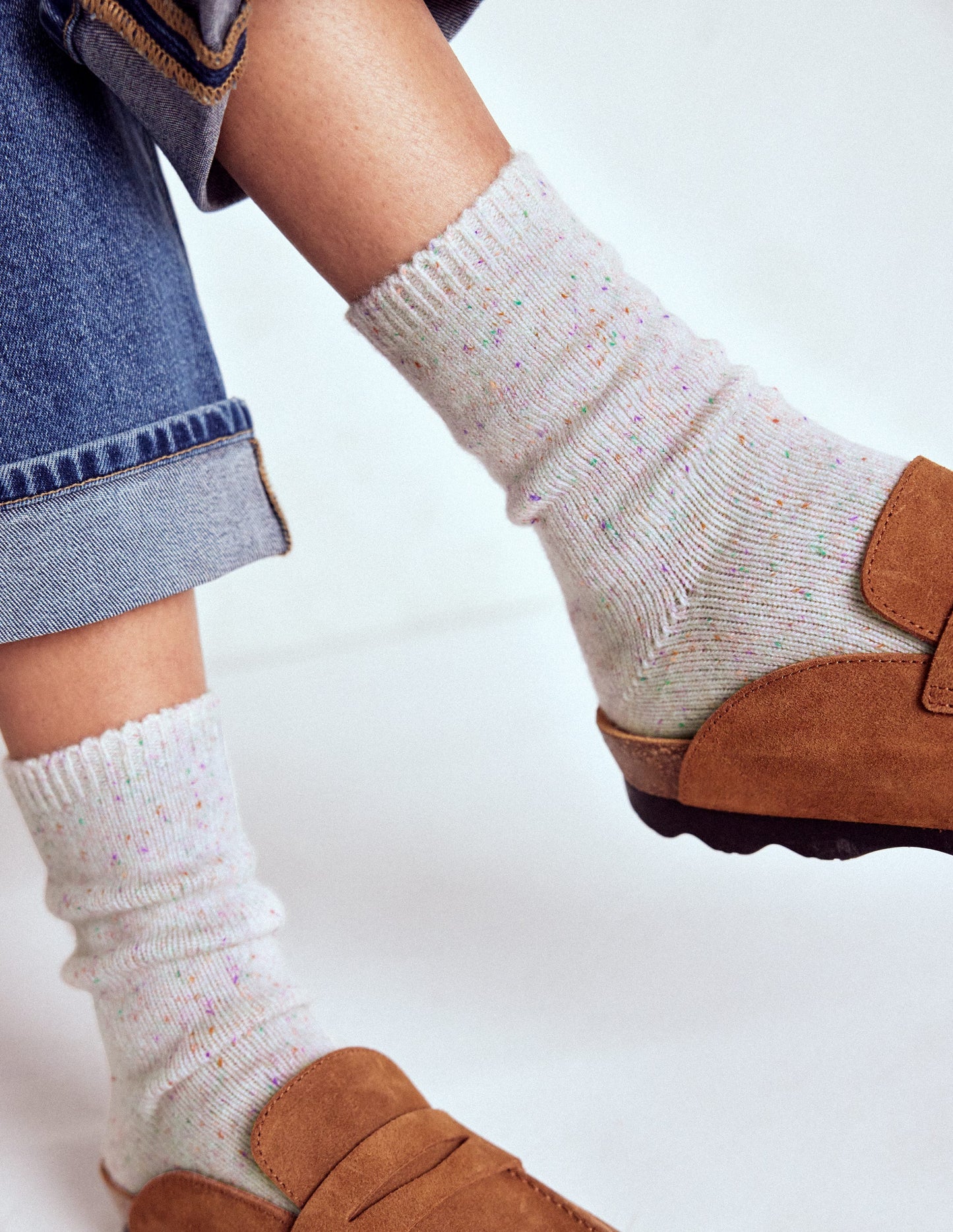 Cashmere Socks-Nepped Ivory