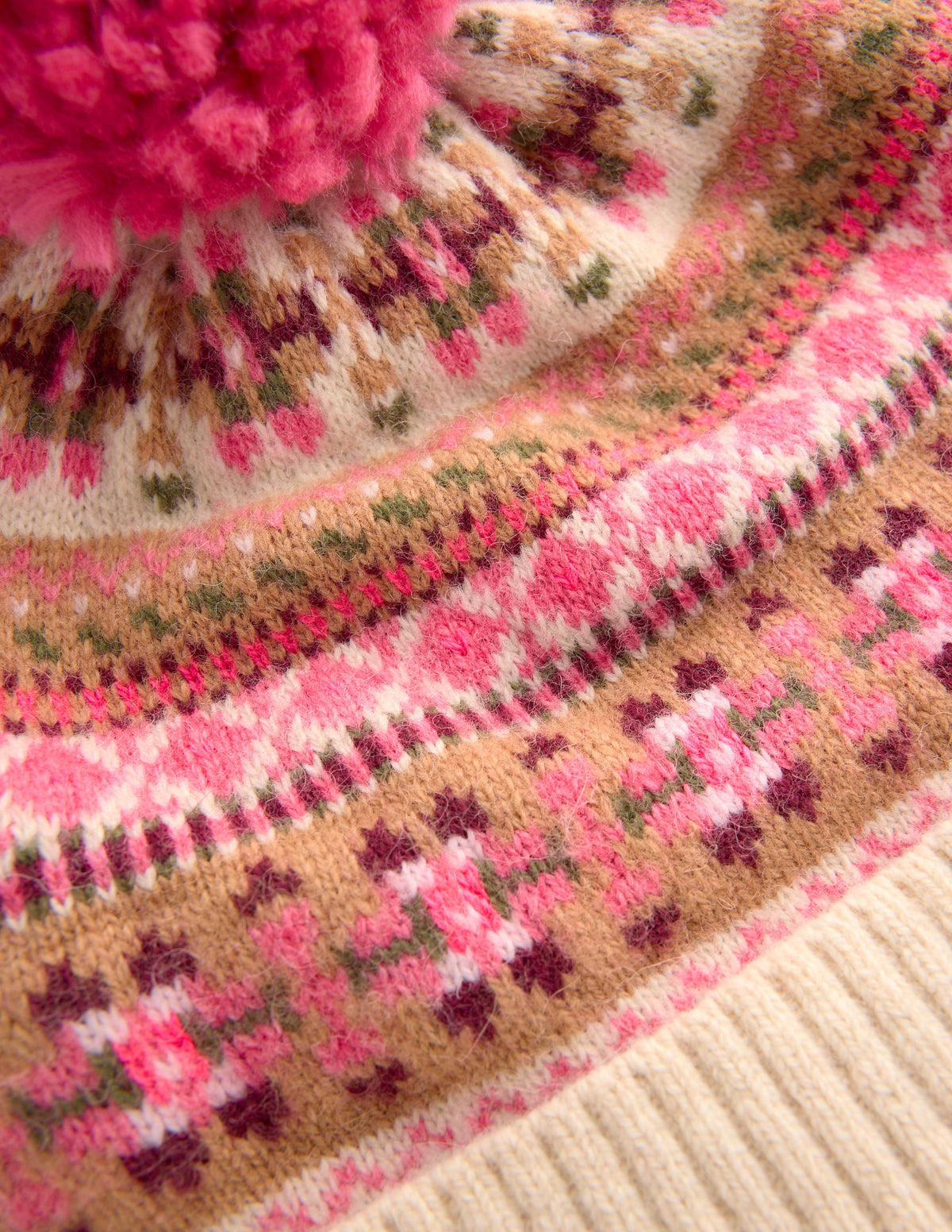 Edie Fair Isle Beanie-Pink - Image 3
