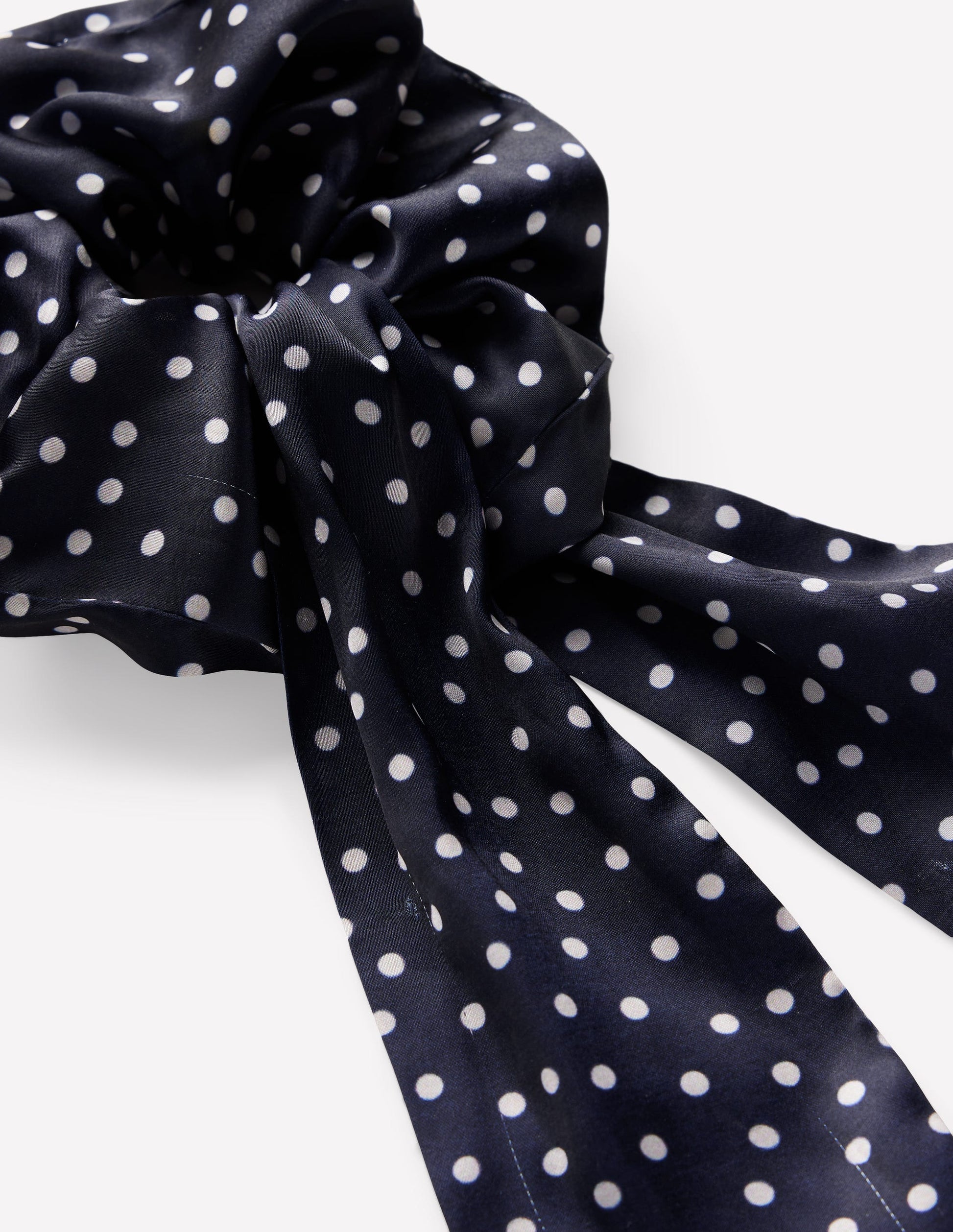 Scarf Scrunchie-French Navy Spot-3