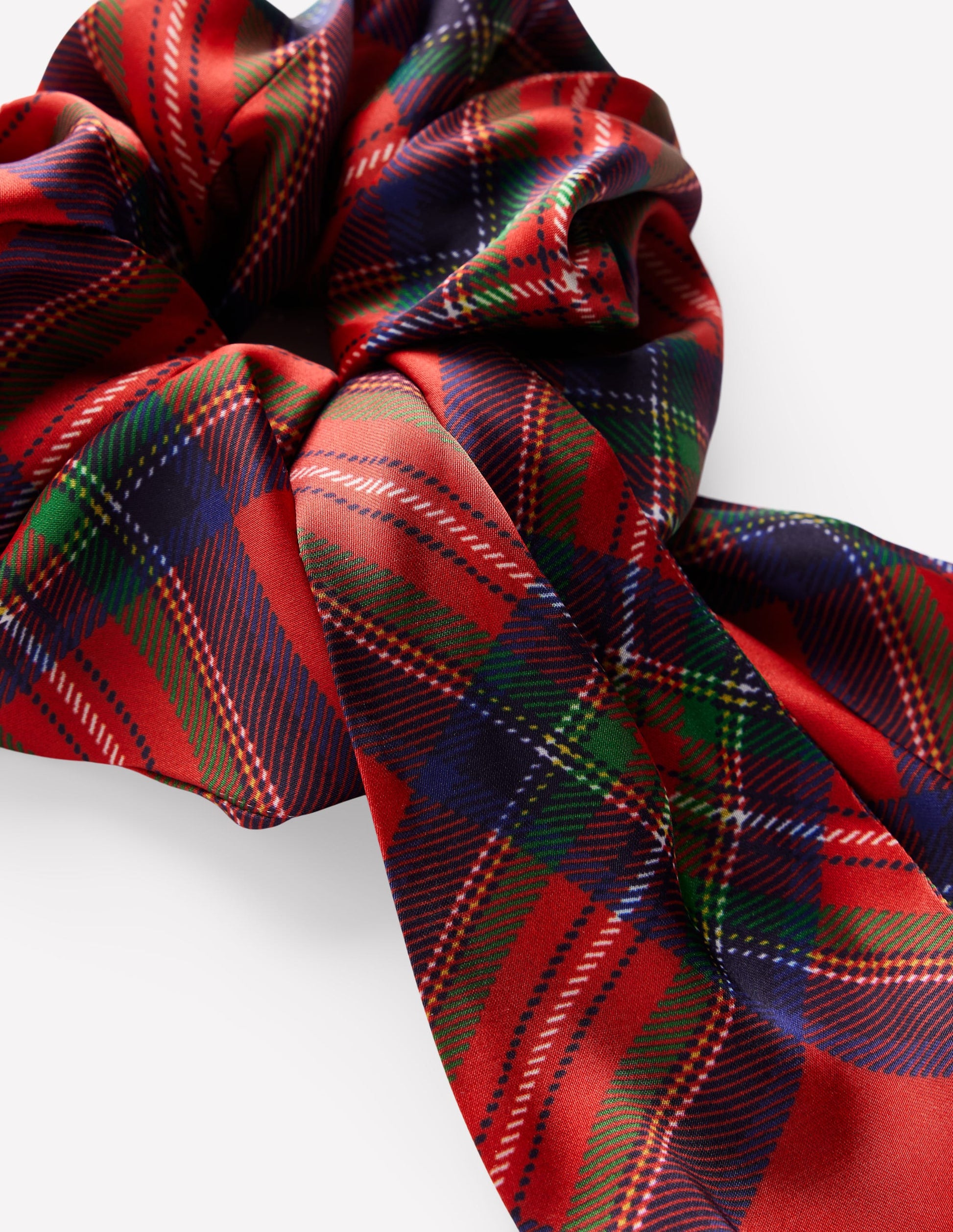 Scarf Scrunchie-Red Tartan-3