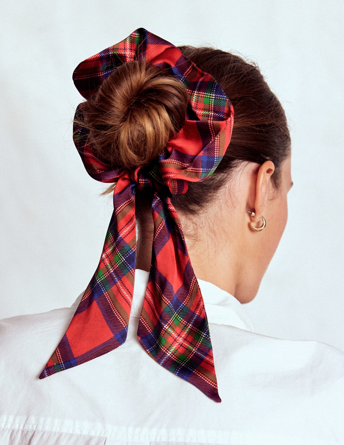 Scarf Scrunchie-Red Tartan