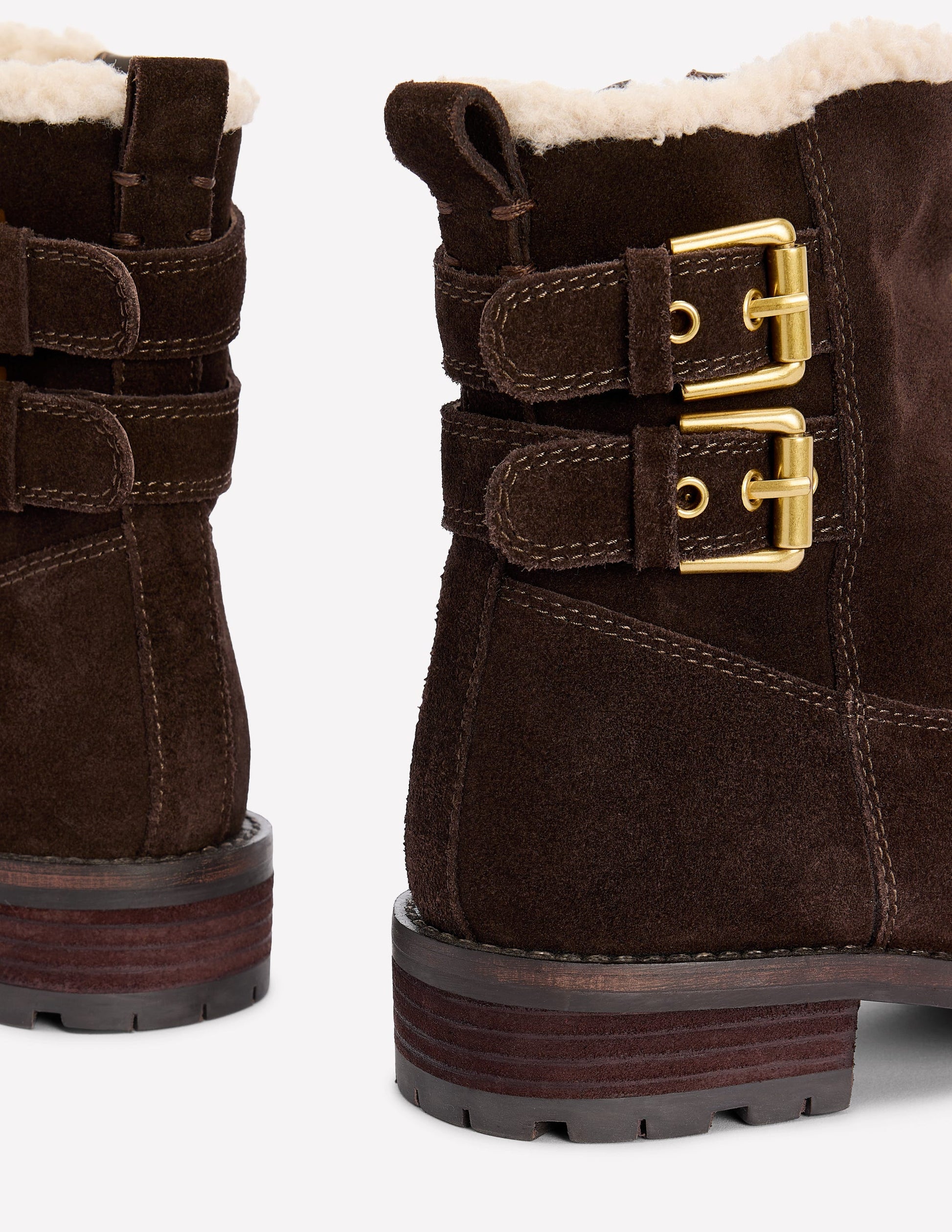 Buckle Ankle Boots-Bitter Chocolate-4