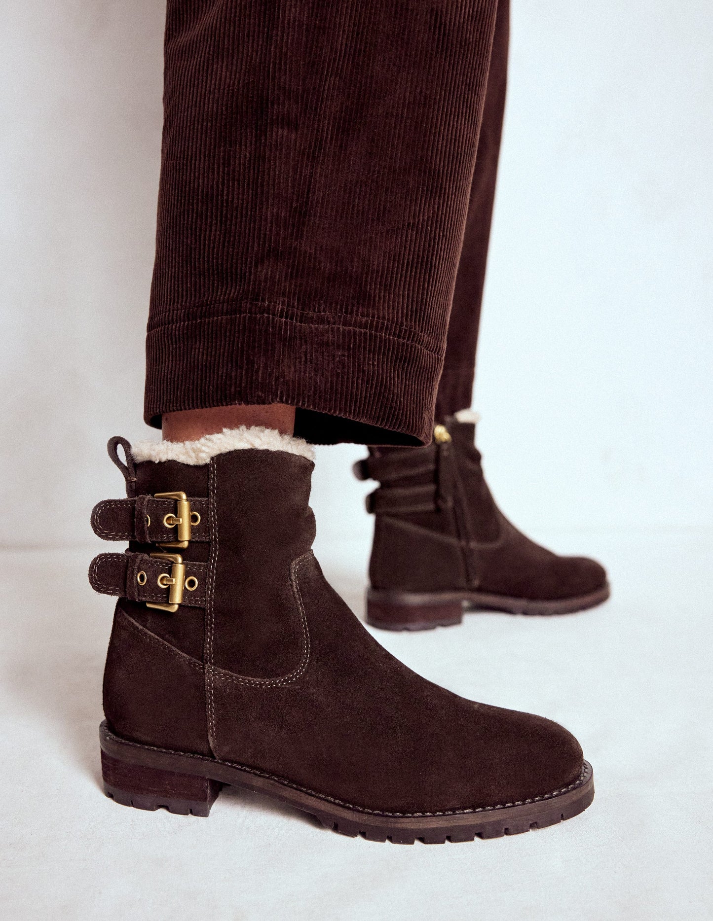 Buckle Ankle Boots-Bitter Chocolate