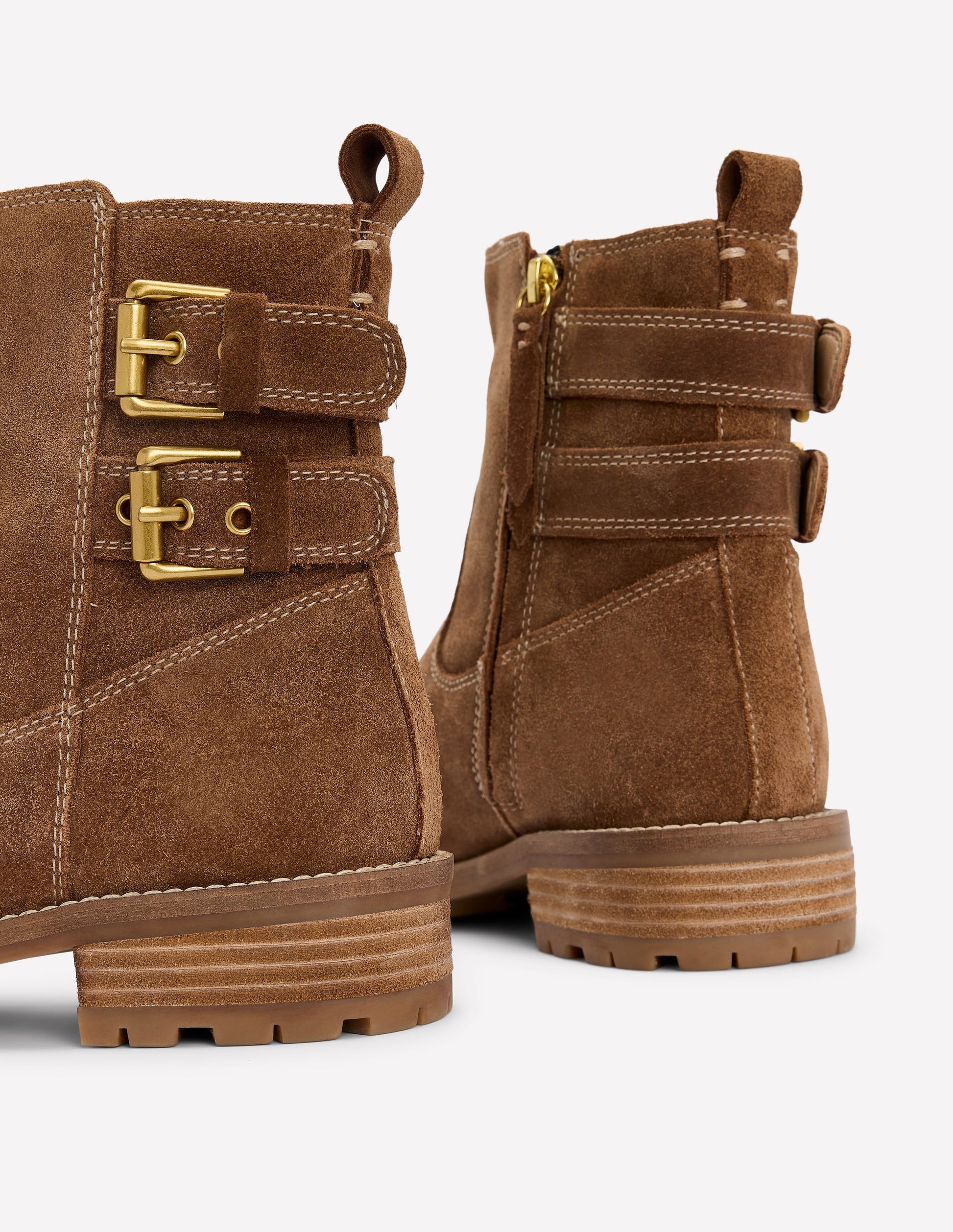 Buckle Ankle Boots-Tan-4