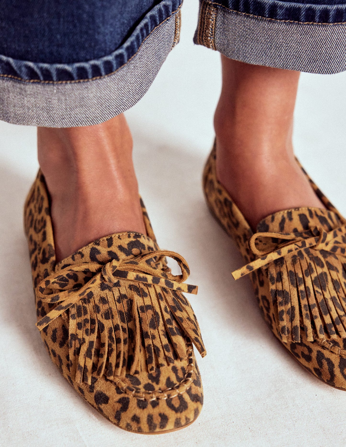 Soft Tassel Deck Shoes-Leopard