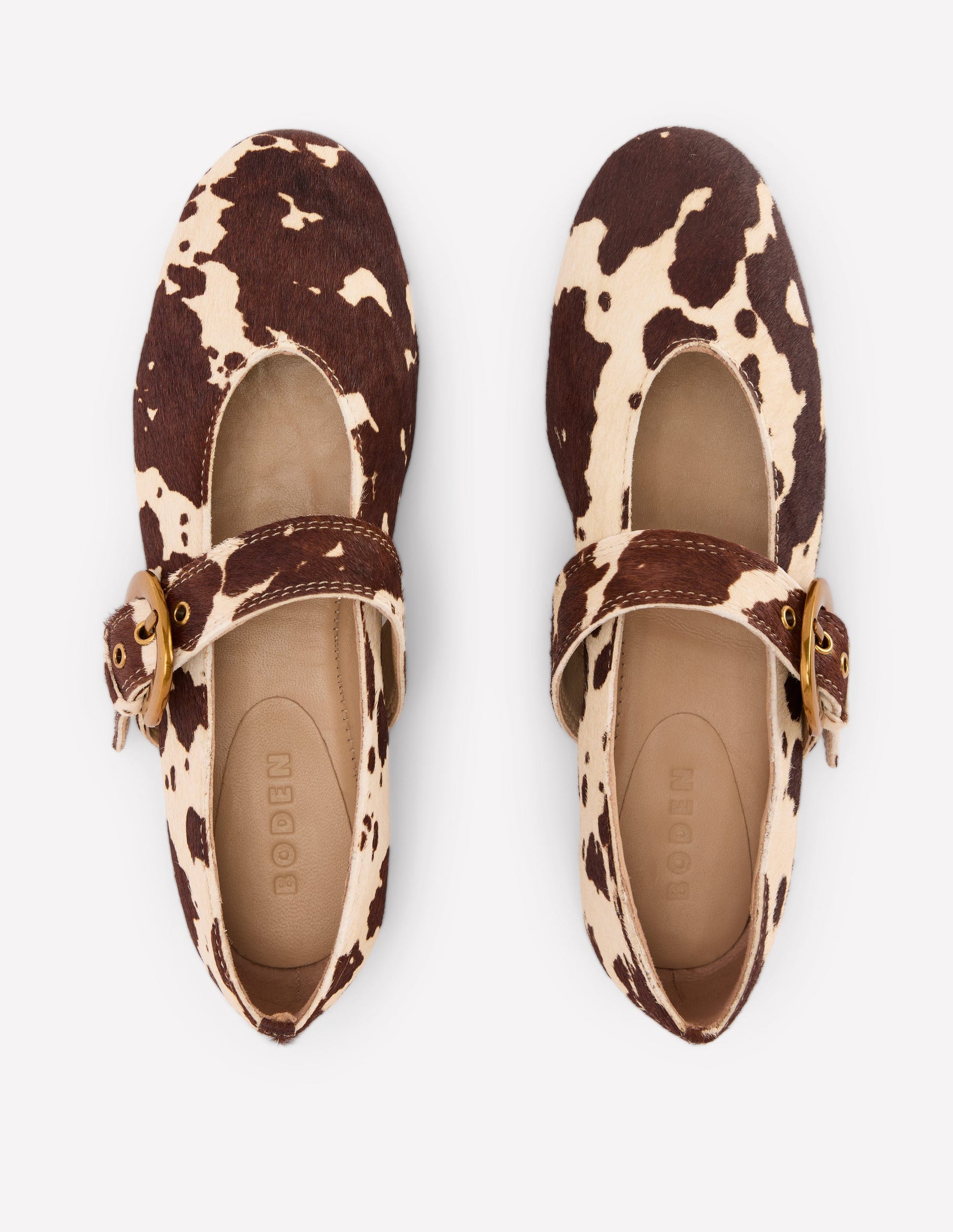 Kylie Flat Buckle Mary Jane-Brown/Ivory Boden UK