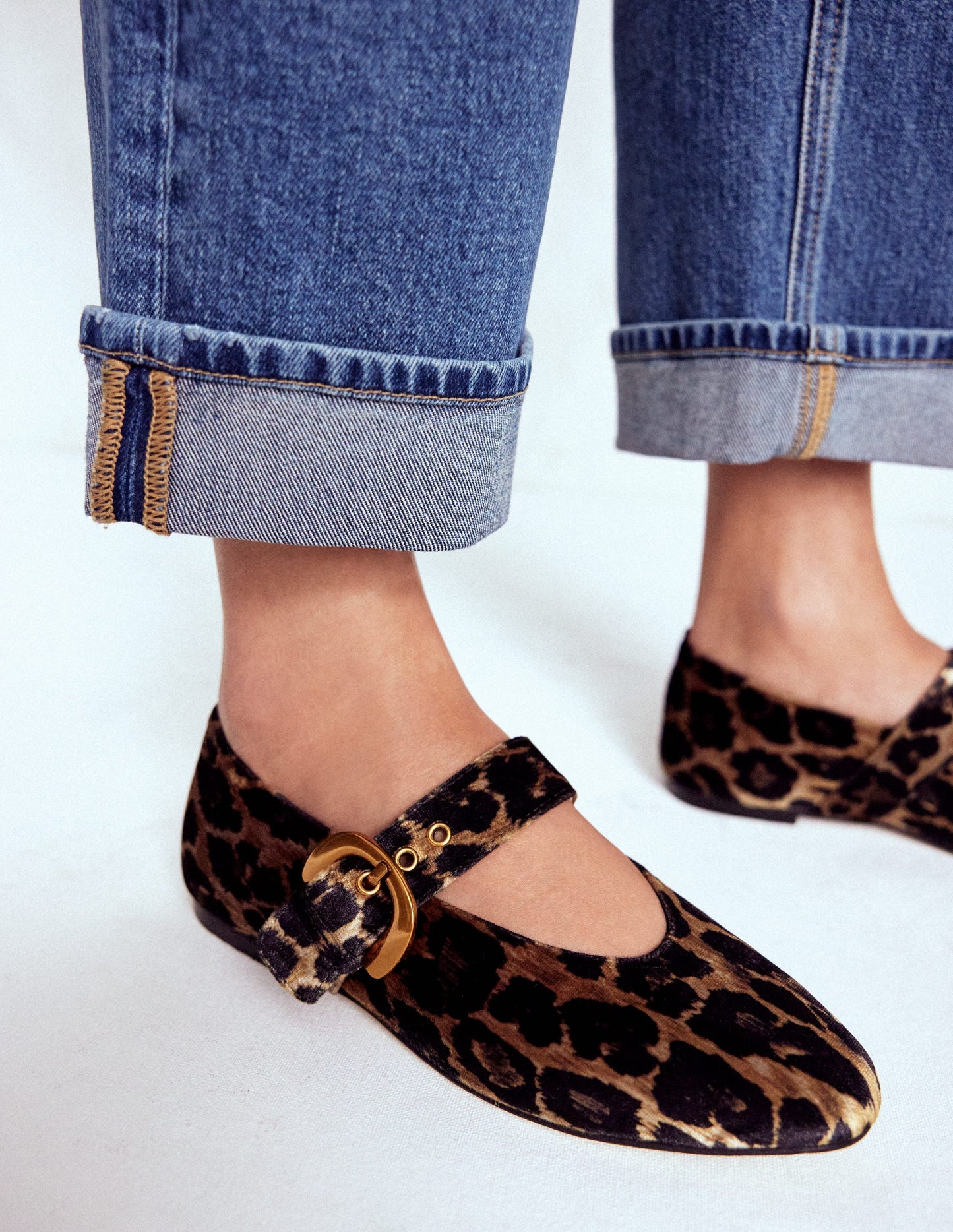 Kylie Flat Buckle Mary Janes-Leopard