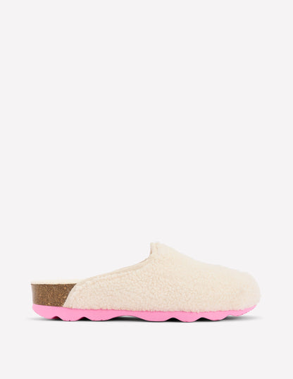 Contrast Sole Mule Slippers-Natural-1