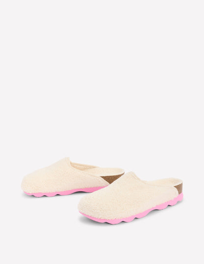 Contrast Sole Mule Slippers-Natural-3