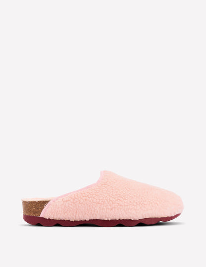 Contrast Sole Mule Slippers-Pink-1