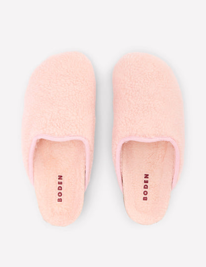 Contrast Sole Mule Slippers-Pink-5