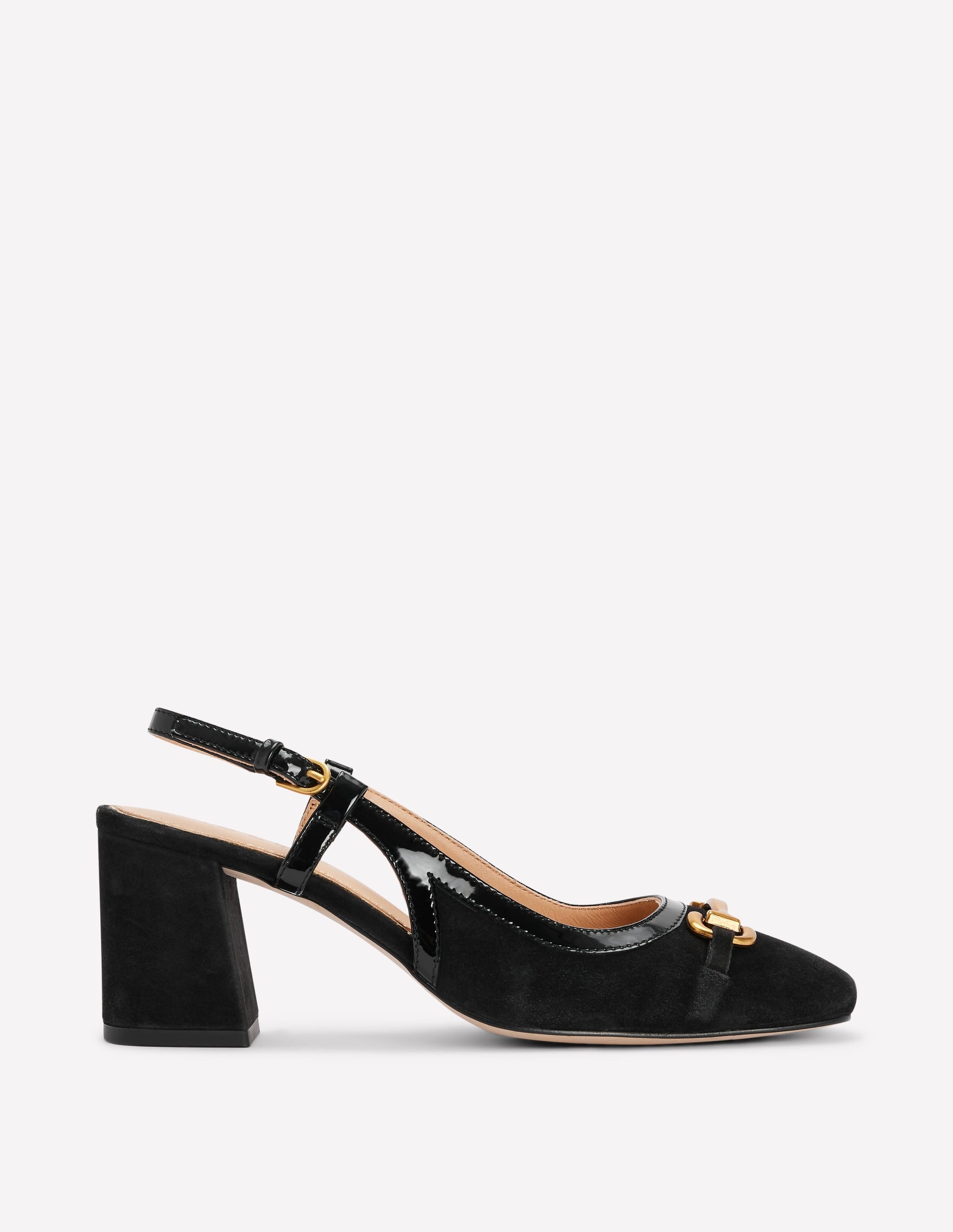 Iris Snaffle Slingback Heels-Black - Image 1