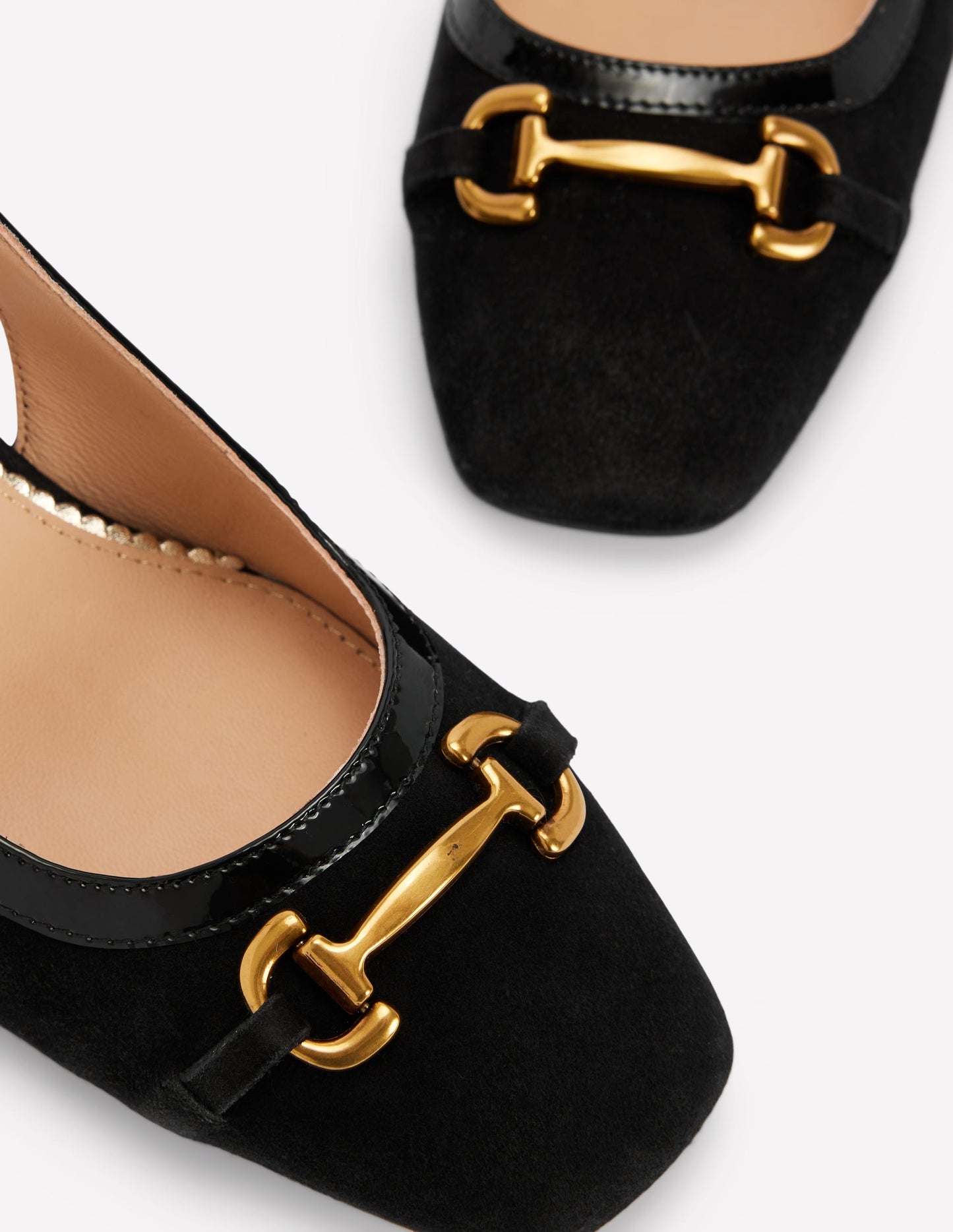 Iris Snaffle Slingback Heels-Black