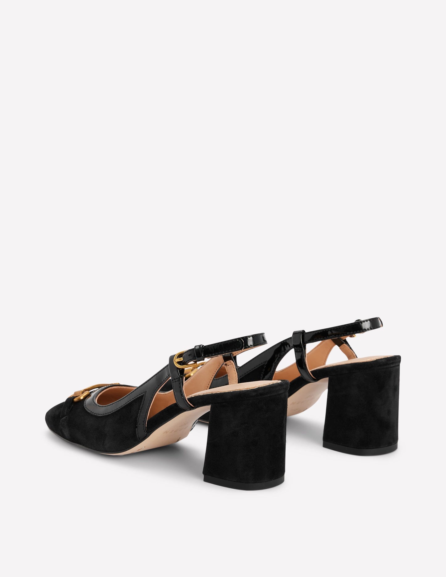 Iris Snaffle Slingback Heels-Black