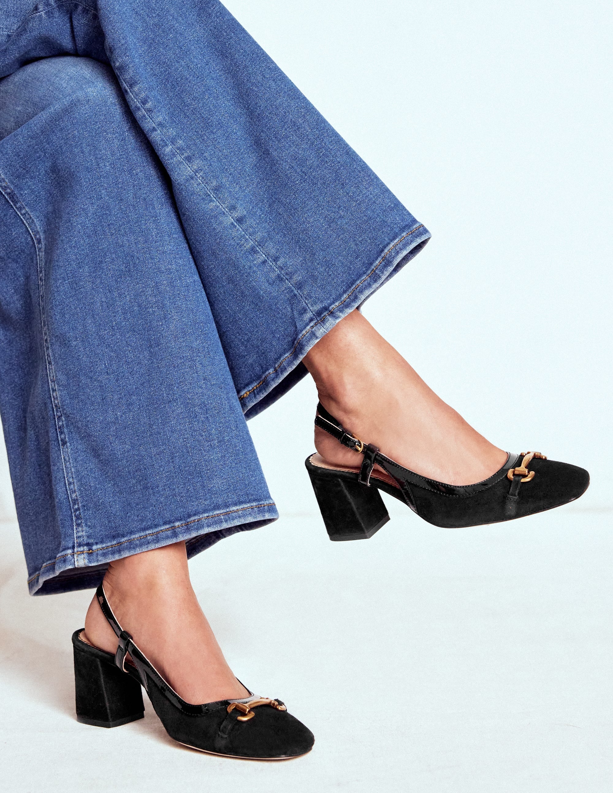 Iris Snaffle Slingback Heels-Black - Image 2
