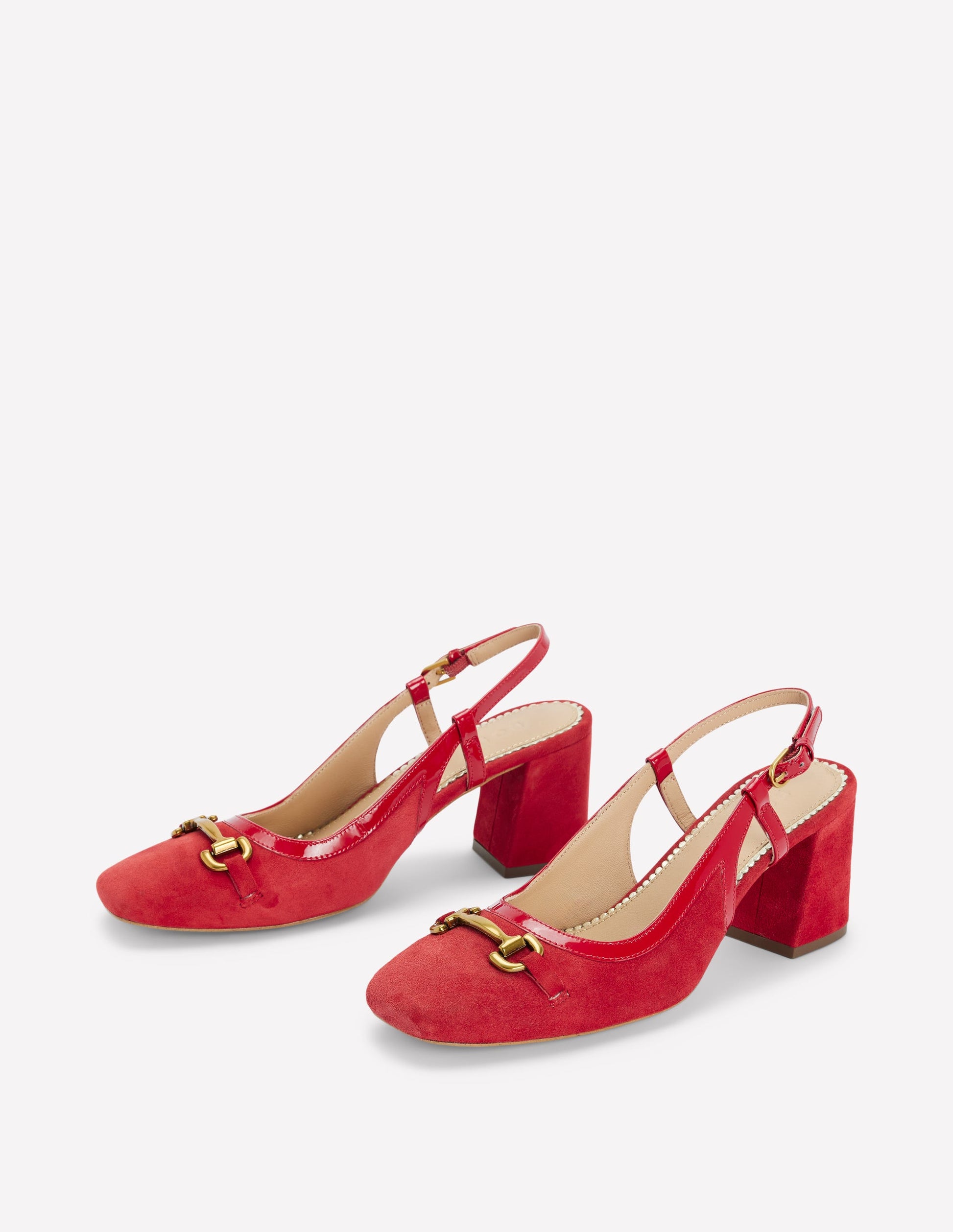 Iris Snaffle Slingback Heels-Post Box Red-3