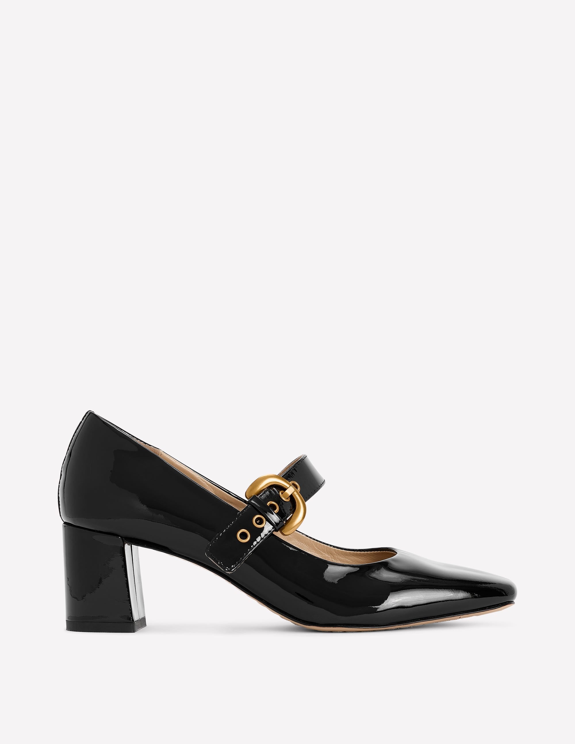 Heeled Buckle Mary Janes-Black - Image 1
