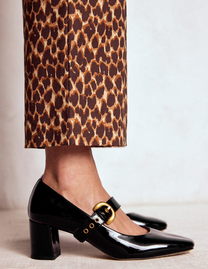 Heeled Buckle Mary Janes-Black-2