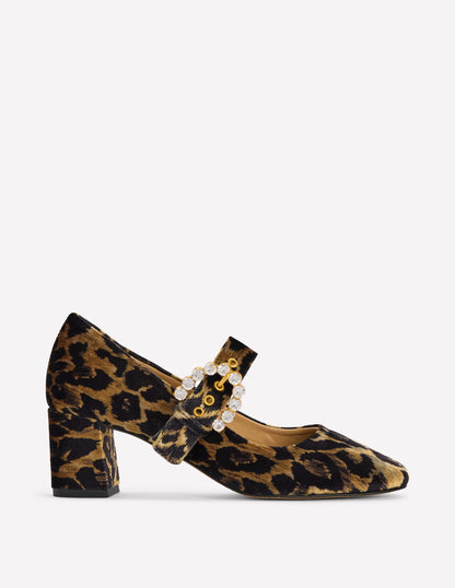 Heeled Buckle Mary Janes-Leopard-1