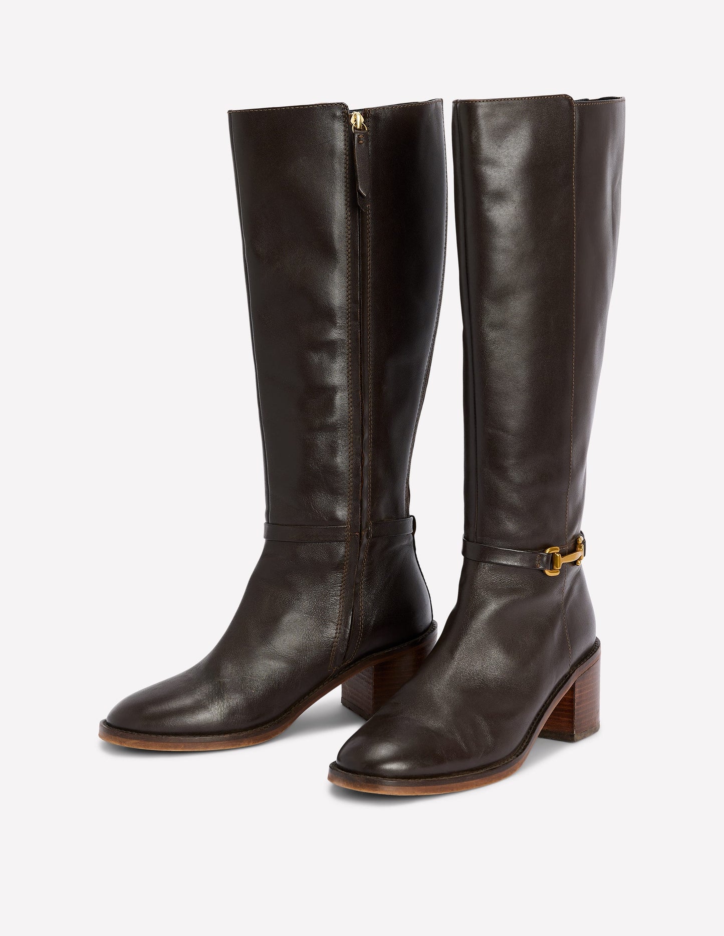 Iris Snaffle Heel Boot-Chocolate