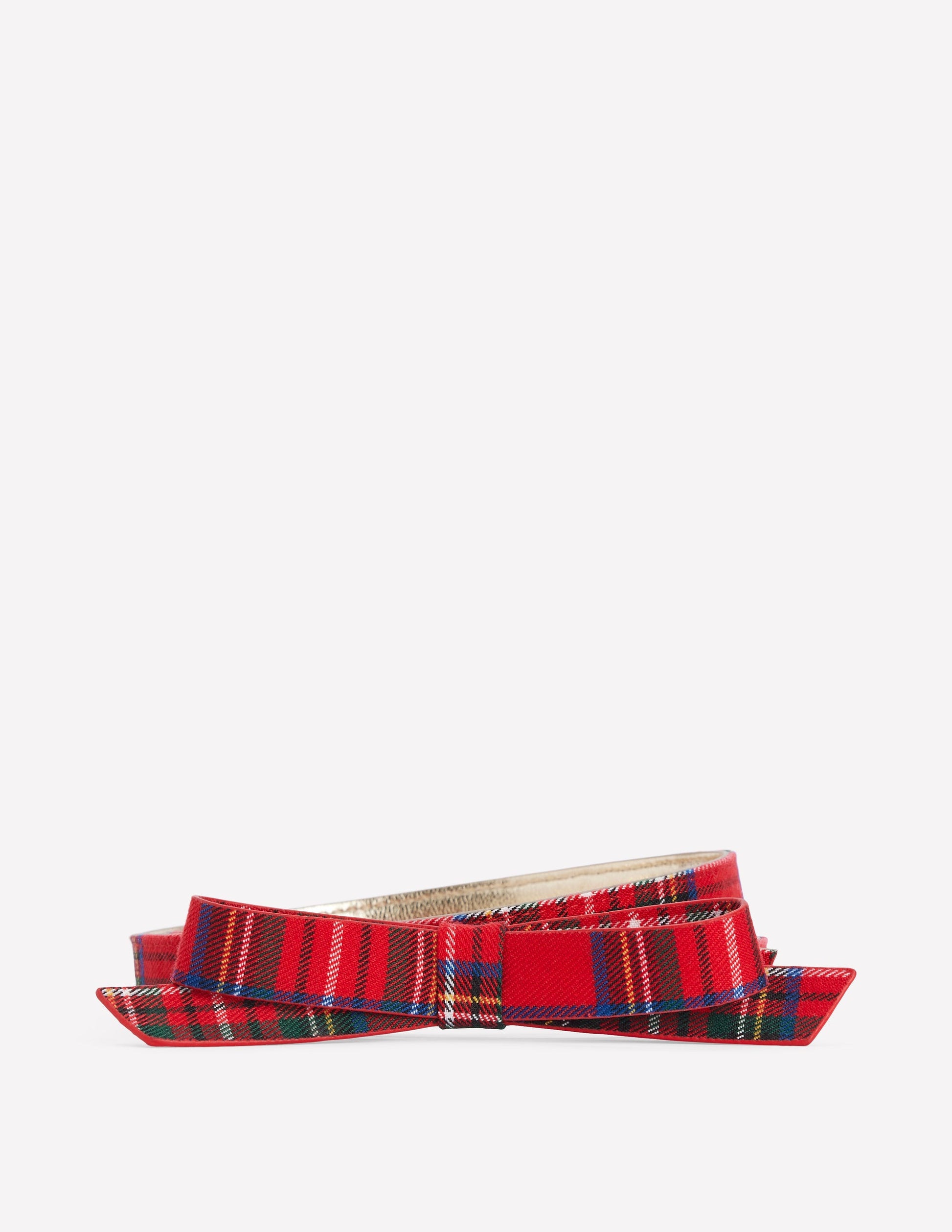 Skinny Bow Belt-Tartan-1