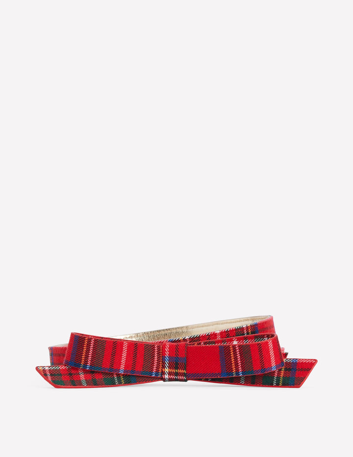 Skinny Bow Belt-Tartan