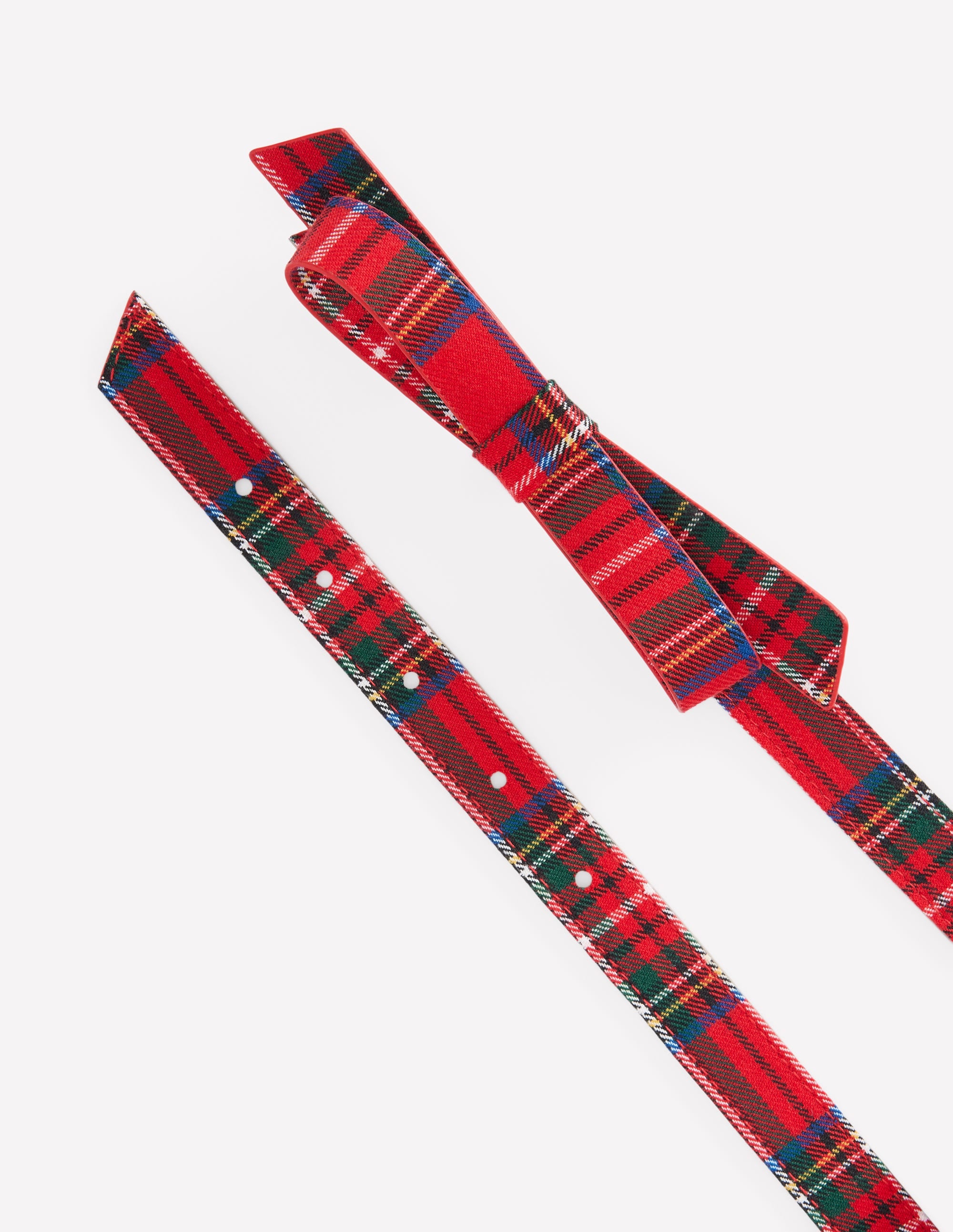 Skinny Bow Belt-Tartan - Image 3