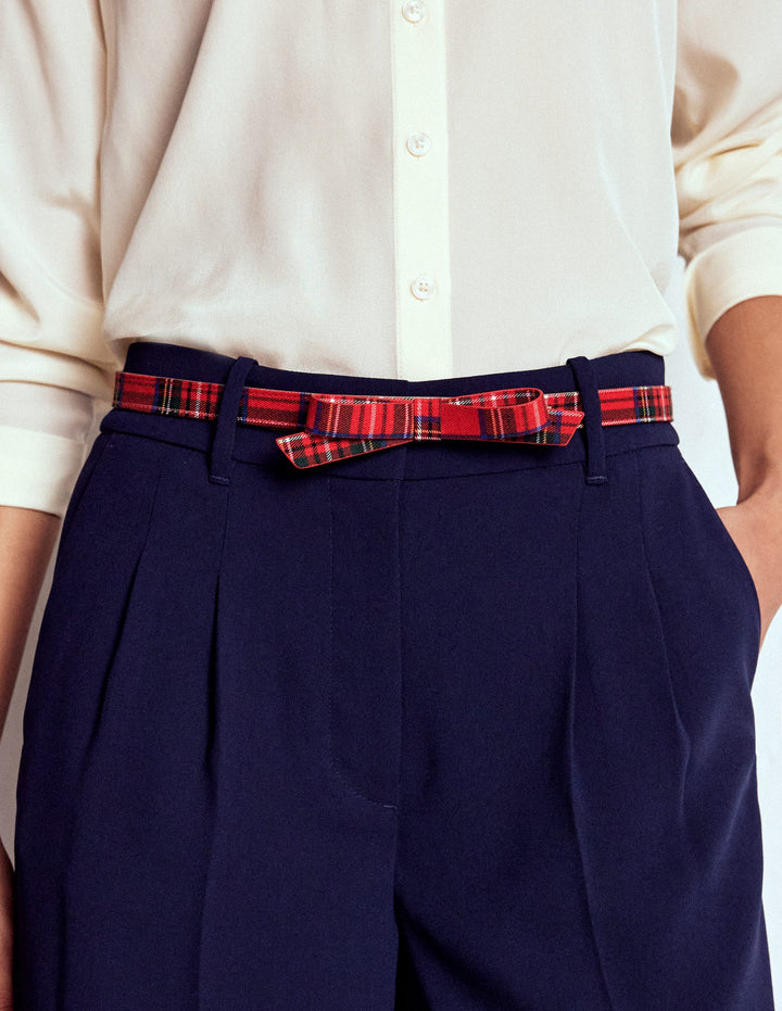 Skinny Bow Belt-Tartan