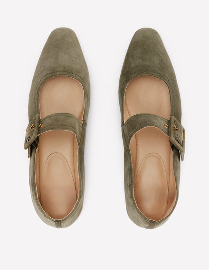 Vic Chisel Toe Mary Janes-Deep Olive-5