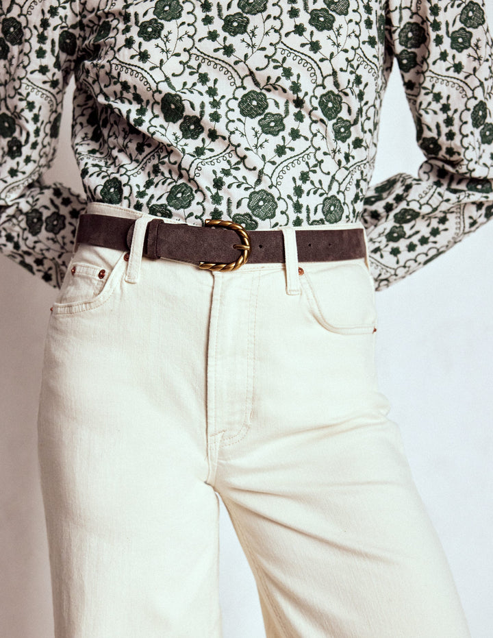 Twist Buckle Belt-Brown