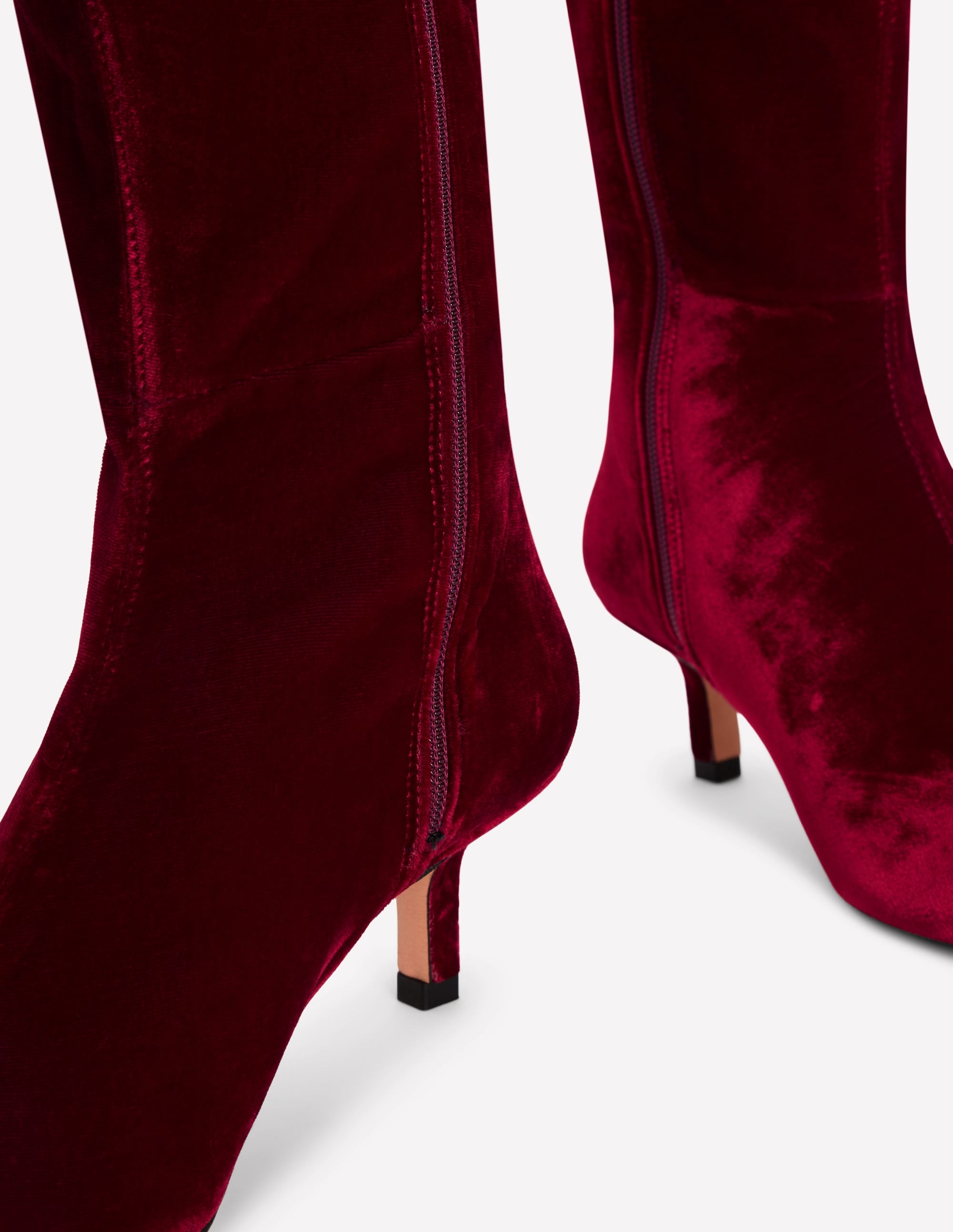 Kitten Heel Knee High Boots-Ruby Red | Boden UK