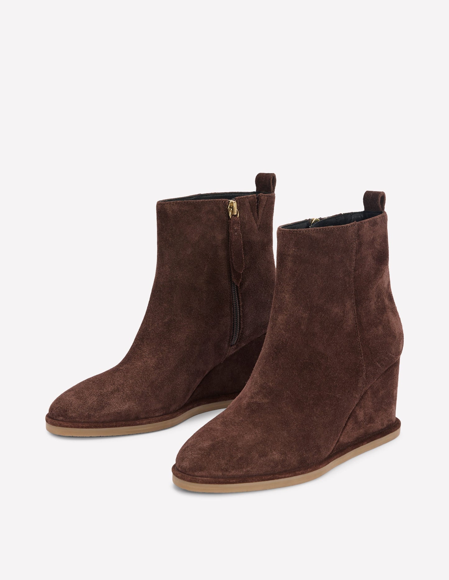 Smart Wedge Boots-Bitter Chocolate